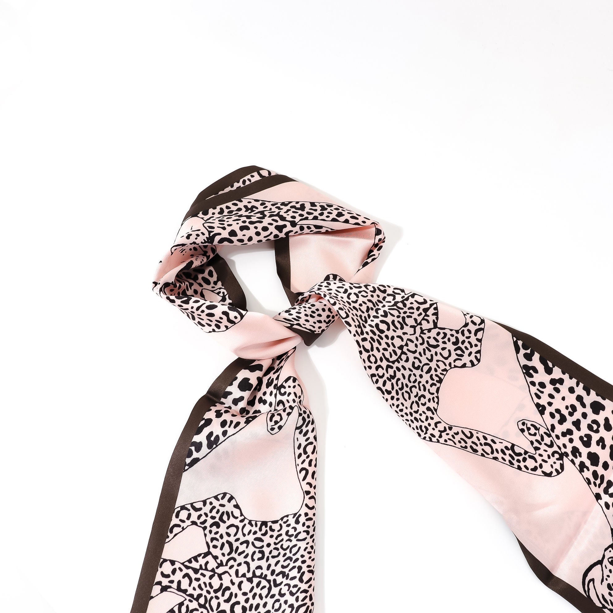 Pink Leopard Print Silk Scarf by Jewels With Intention